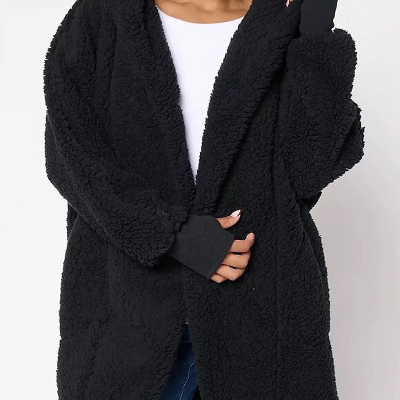 JILL MARTIN Sherpa/Teddy Shawl Collar Button Coat - Picture 12 of 12